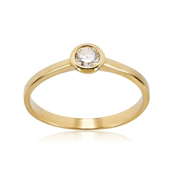 Eljegyzési gyűrű, arany, köves, buton - 2058H