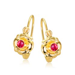 Bebi-gyermek-fulbevalo-virag-piros-kovel