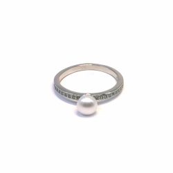 Gyöngyös és köves gyűrű  - R-0085/Ag 925+ Rh