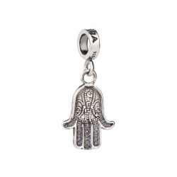 Tedora ezüst Hamsa kéz charm dombormintával